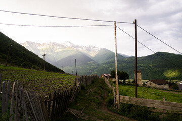 Obraz premium Mountains Georgia Mestia Svaneti beautiful place