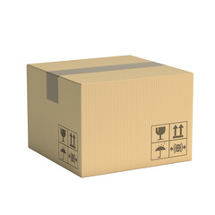 Cardboard box 3d rendering