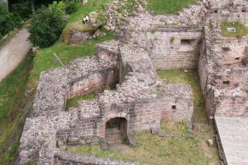 The ruin of the Castle of Wagenbourg Engenthal Alsace France 