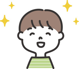 笑顔で喜んでいる男の子のイラスト
