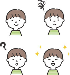 男の子の表情リアクションセット