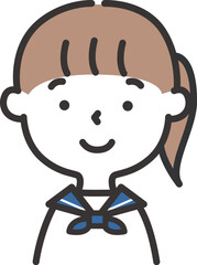 微笑んでいる女子高生のイラスト