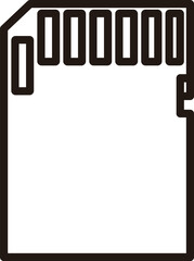 線画ビジネスアイコン　メモリーカード