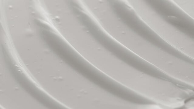 Crane macro texture of white face cream with hyaluronic acid | Face cream commercial