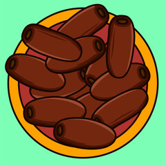 Illustration of dates from Arabic, which are usually eaten in the month of Ramadan