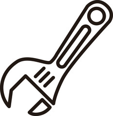 線画ビジネスアイコン　レンチ