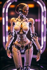 Female adroid robot. Designed using generative ai. 