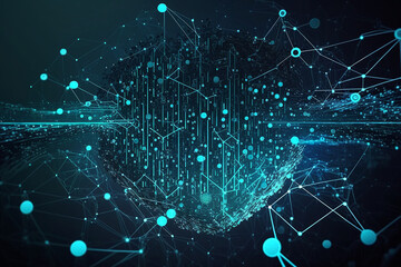 Obraz premium cyber, data flow. Generative AI 