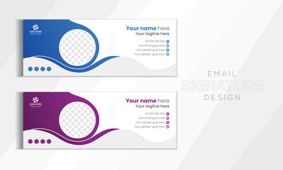 Corporate email signature vector template, Colorful Design Modern and Minimal Layout.