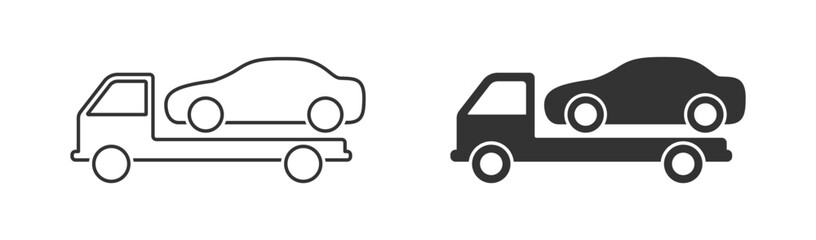 Tow truck icon. Vector illustration.