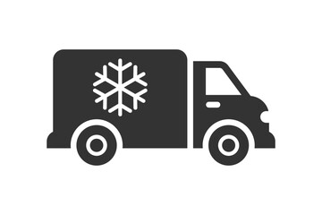 Refrigerator truck icon. Vector illustration.