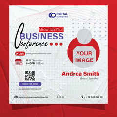Digital marketing agency and business corporate webinar social media post template design