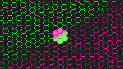 Green and Pink honey comb background