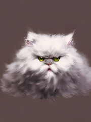 Persian Cat Portrait, Generative AI