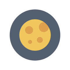 Moon, planet icon, Flat vector illustration for web and mobile interface, EPS 10