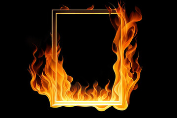 fire frame isolated on black background