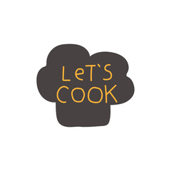 Cooking lettering Hand drawn vector illustration. Can be used for badges, labels, logo, bakery, street festival, farmers market, country fair, shop, kitchen classes, cafe, food studio.