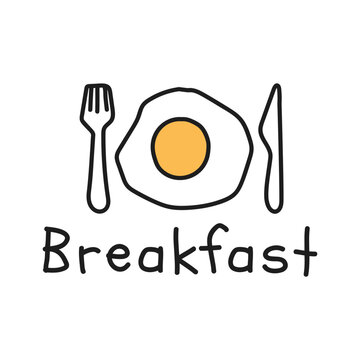 Breakfast logo icon. Healthy Breakfast vector logo design. fresh and tasty breakfast logo. Egg breakfast design