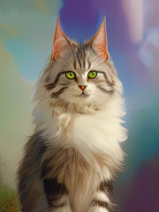 Ragamuffin Cat Portrait, Generative AI
