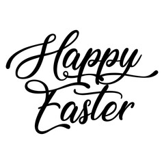 Obraz premium Logo aislado con mensaje Happy Easter en texto manuscrito para su uso en invitaciones y tarjetas