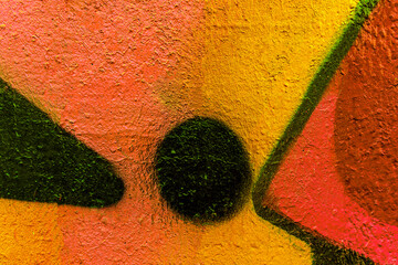underground art of colorful aerosol graffiti on a street city wall , bright drawing of a modern urban painter in new style