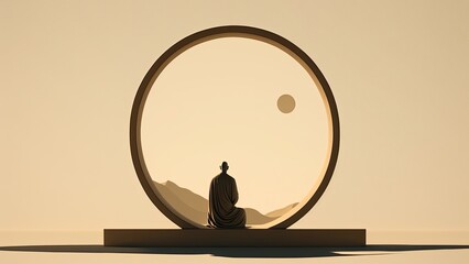 Minimalistic design of peace and meditation, being calm and collected