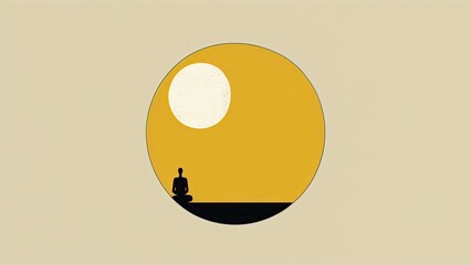 Minimalistic design of peace and meditation, being calm and collected