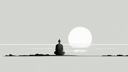 Minimalistic design of peace and meditation, being calm and collected