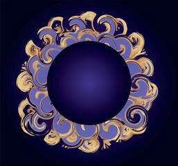 Round frame with a pattern. Vector file for designs