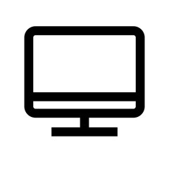 Simple desktop PC icon. Working PC. Vector.
