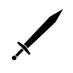 Sword silhouette icon. Weapon. Game item. Vector.