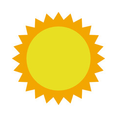 Flat design sun icon. Summer. Vector.