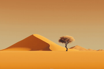 Desert landscape and tree