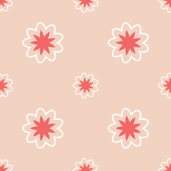 Seamless flower pattern vector floral shape doodle plant abstract texture background illustration for digital paper and print materials