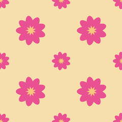 Seamless flower pattern vector floral shape doodle plant abstract texture background illustration for digital paper and print materials