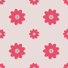 Seamless flower pattern vector floral shape doodle plant abstract texture background illustration for digital paper and print materials