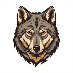 Vector icon of a wolf head. Generative AI.