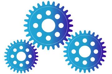 Abstract vector background with a set of gears in motion of different sizes. The concept of organization and joint work for success