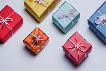 gift boxes colorful pattern background