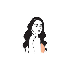 beautiful woman logo illustration face abstract design cosmetic female vector