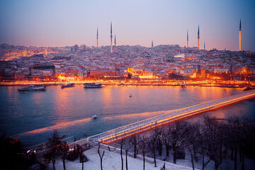 istanbul cityscape view city lights