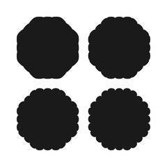 Scallop Edge Octagon Shapes Icon Set