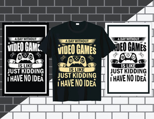 Gaming typography t shirt design vector illustration
