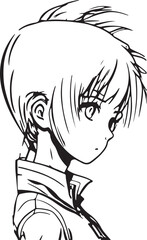 Sketch illustration of a cartoon anime girl