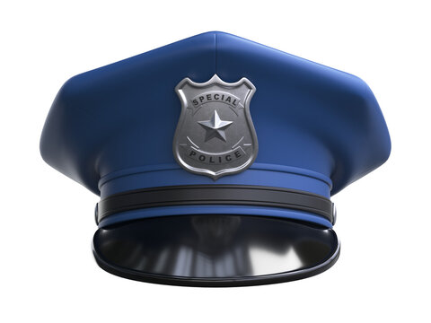 Police hat isolated 3d rendering