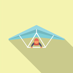 Skydiving fly icon flat vector. Hang glider. Air man