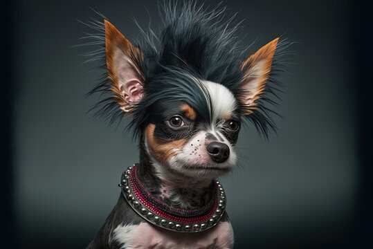 amusing pet punk rock dog Generative AI