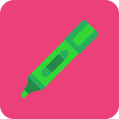 Highlighter Multicolor Round Corner Flat Icon