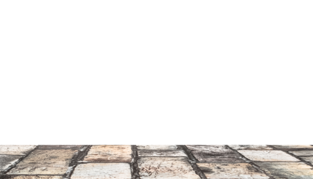 Arrière-plan transparent avec support de briques pour présentation d'objets publicitaires pour promotion de produits. Aspect sol en bois, fond transparent.	