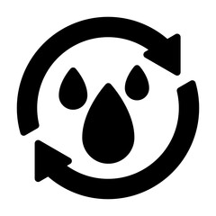 reduce reuse water drop circle arrow repeat eco ecology icon